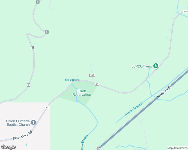 map of restaurants, bars, coffee shops, grocery stores, and more near 76 County Road 182 in Woodville