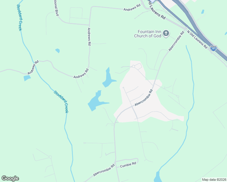 map of restaurants, bars, coffee shops, grocery stores, and more near 2771 Abercrombie Road in Fountain Inn