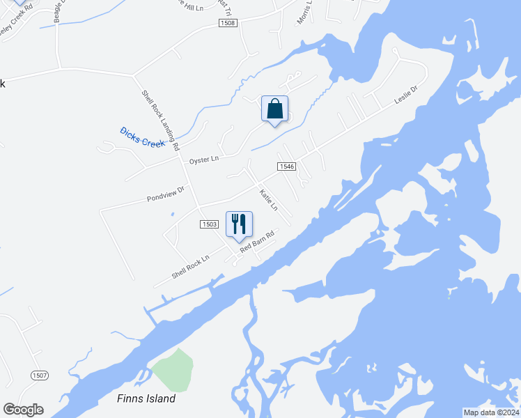 map of restaurants, bars, coffee shops, grocery stores, and more near 112 Katie Lane in Hubert