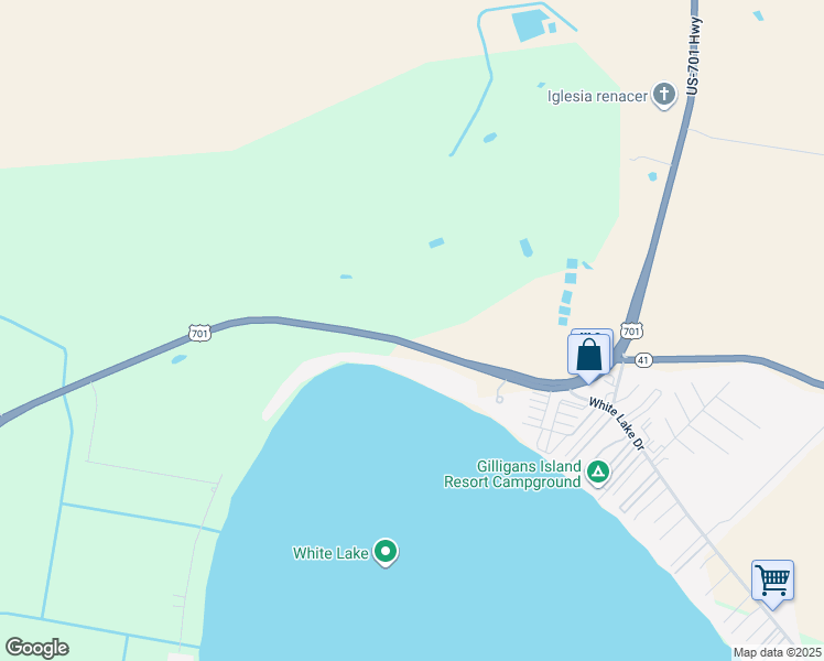 map of restaurants, bars, coffee shops, grocery stores, and more near U.S. 701 Highway in Elizabethtown