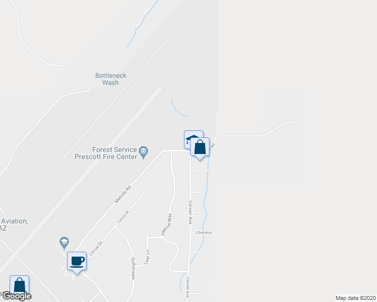 map of restaurants, bars, coffee shops, grocery stores, and more near 2597 Melville Road in Prescott
