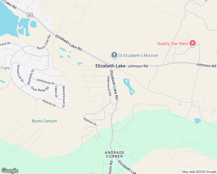 map of restaurants, bars, coffee shops, grocery stores, and more near in Elizabeth Lake