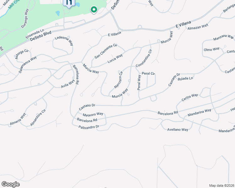 map of restaurants, bars, coffee shops, grocery stores, and more near 36 Murcia Way in Hot Springs