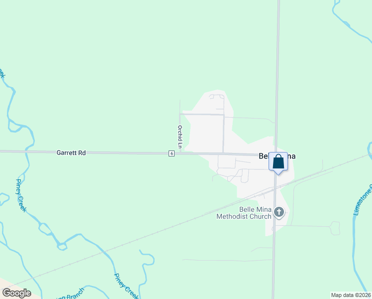 map of restaurants, bars, coffee shops, grocery stores, and more near 24579 Garrett Road in Belle Mina