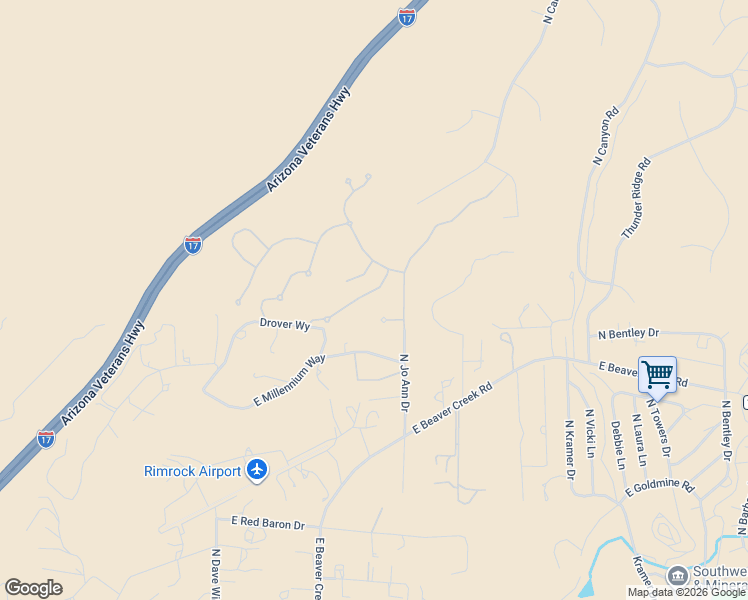 map of restaurants, bars, coffee shops, grocery stores, and more near 6065 North Hanover Court in Lake Montezuma