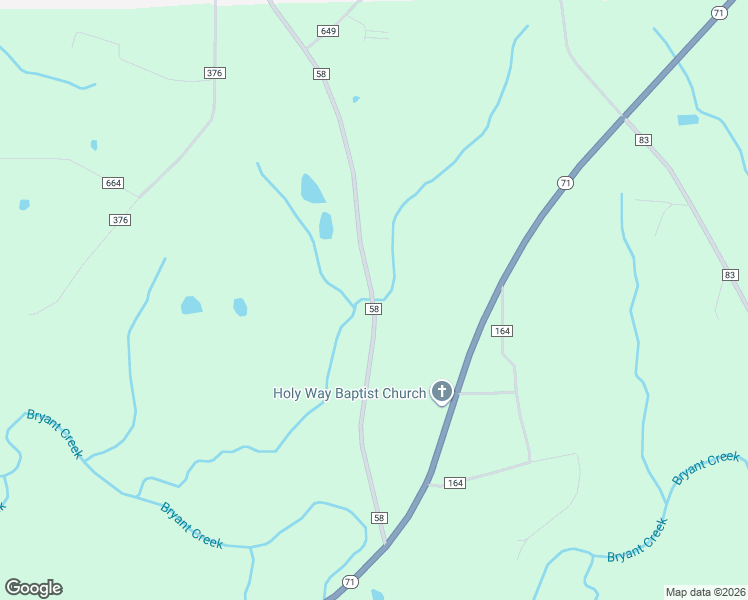 map of restaurants, bars, coffee shops, grocery stores, and more near 194 County Road 58 in Pisgah