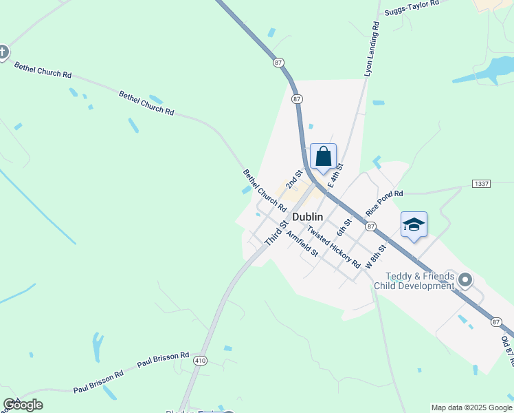 map of restaurants, bars, coffee shops, grocery stores, and more near Armfield Street in Butters