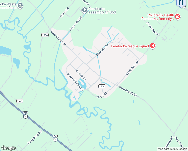 map of restaurants, bars, coffee shops, grocery stores, and more near 7200 Deep Branch Road in Pembroke