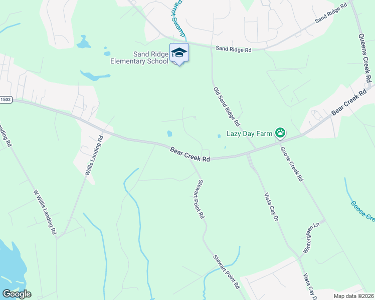 map of restaurants, bars, coffee shops, grocery stores, and more near 507 Bear Creek Road in Hubert