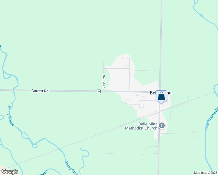 map of restaurants, bars, coffee shops, grocery stores, and more near 24579 Garrett Road in Belle Mina