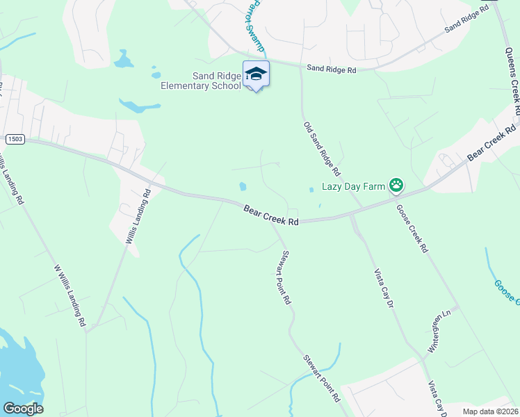 map of restaurants, bars, coffee shops, grocery stores, and more near 507 Bear Creek Road in Hubert