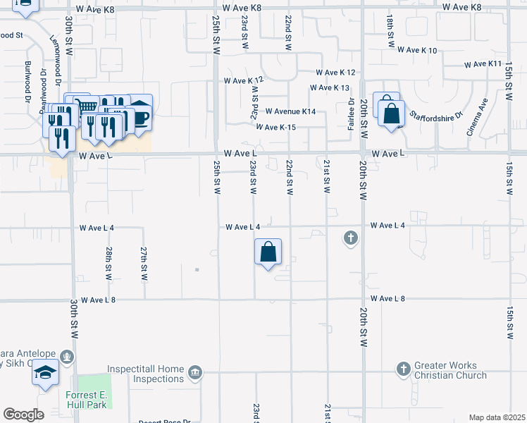 map of restaurants, bars, coffee shops, grocery stores, and more near in Lancaster