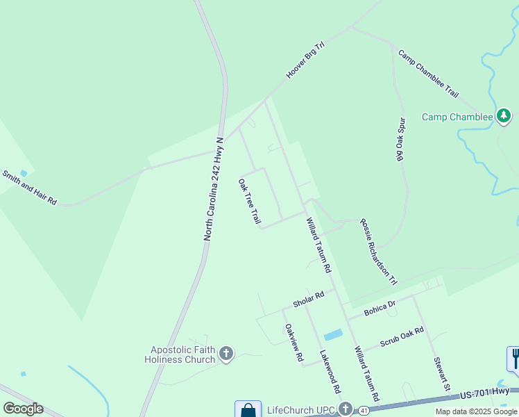 map of restaurants, bars, coffee shops, grocery stores, and more near 222 Oak Tree Trail in Elizabethtown