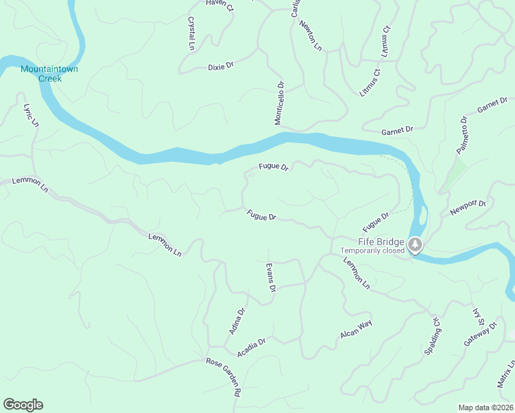 map of restaurants, bars, coffee shops, grocery stores, and more near 310 Fugue Drive in Ellijay