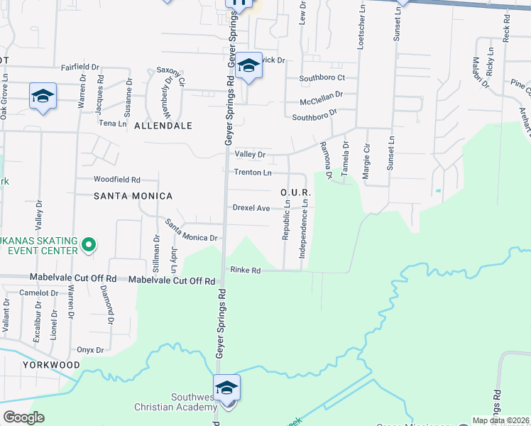 map of restaurants, bars, coffee shops, grocery stores, and more near 5811 Palo Alto Drive in Little Rock