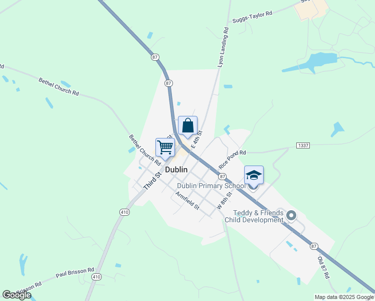 map of restaurants, bars, coffee shops, grocery stores, and more near Albert Street in Dublin