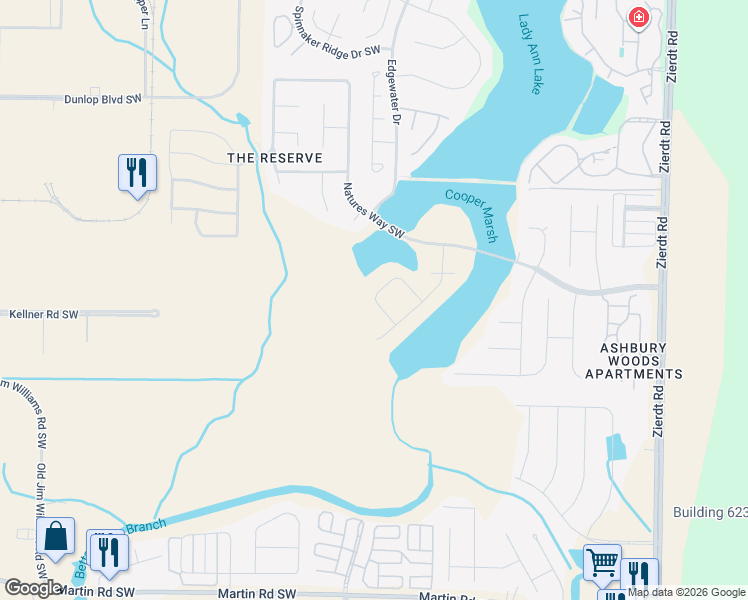map of restaurants, bars, coffee shops, grocery stores, and more near in Huntsville