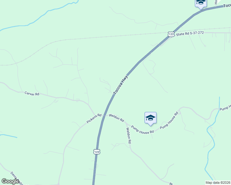 map of restaurants, bars, coffee shops, grocery stores, and more near 1909 Toccoa Highway in Westminster