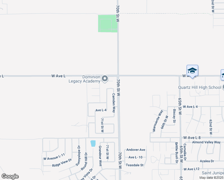 map of restaurants, bars, coffee shops, grocery stores, and more near 4330 West Avenue L-2 in Lancaster