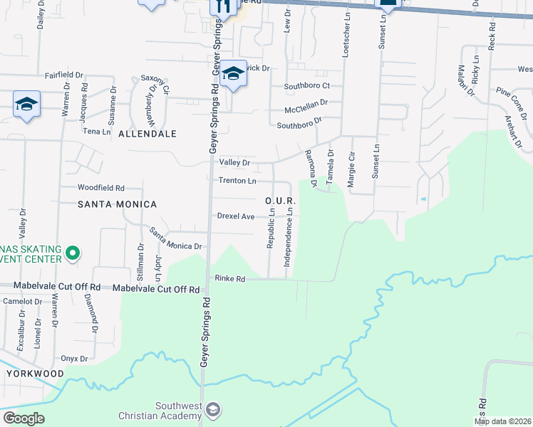 map of restaurants, bars, coffee shops, grocery stores, and more near 10024 Republic Lane in Little Rock