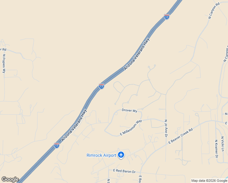 map of restaurants, bars, coffee shops, grocery stores, and more near 3530 East Summer Place in Lake Montezuma