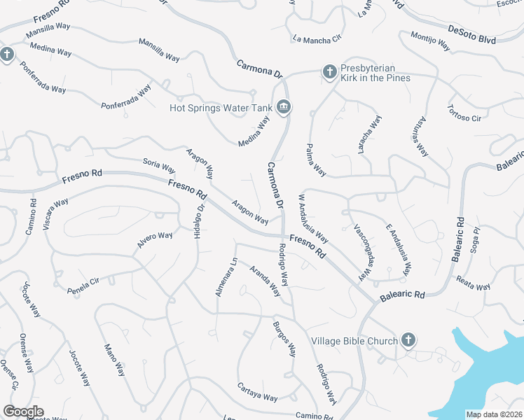 map of restaurants, bars, coffee shops, grocery stores, and more near 8 Carinena Lane in Hot Springs