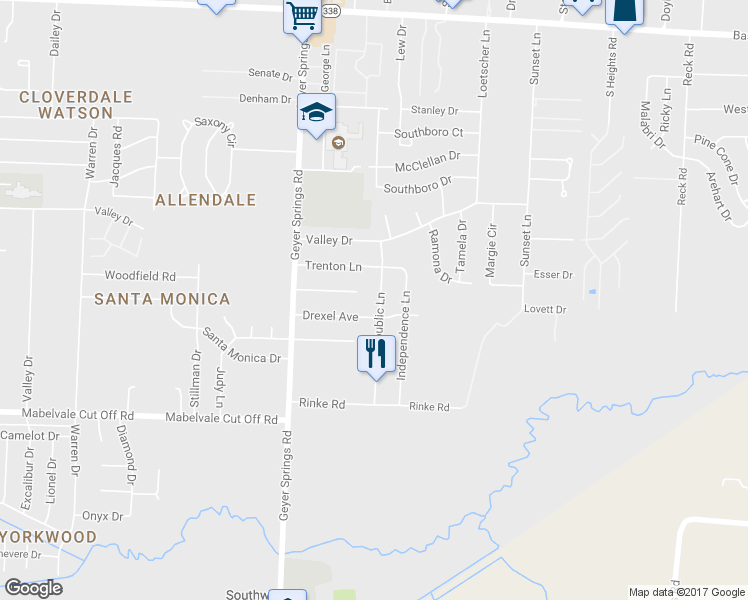 map of restaurants, bars, coffee shops, grocery stores, and more near 10024 Republic Lane in Little Rock