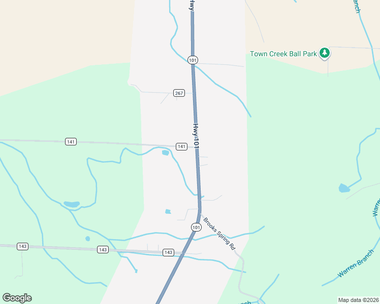 map of restaurants, bars, coffee shops, grocery stores, and more near 5022 County Road 141 in Town Creek