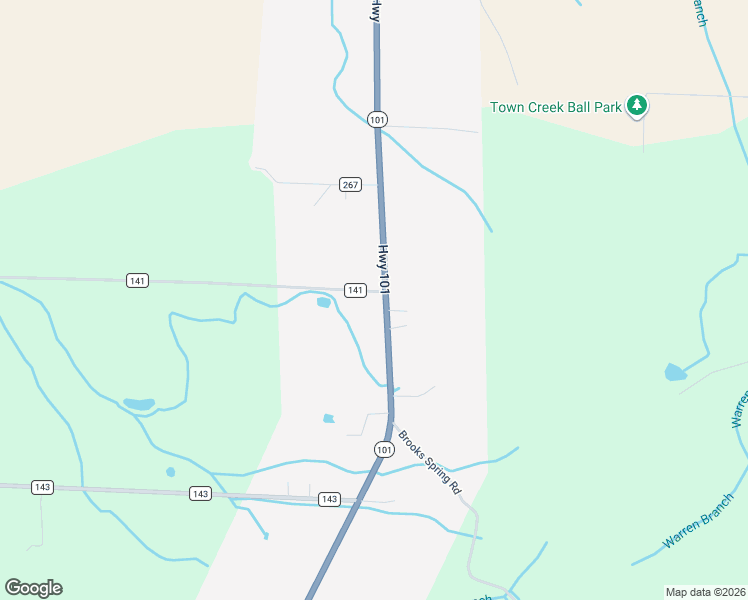 map of restaurants, bars, coffee shops, grocery stores, and more near 5022 County Road 141 in Town Creek