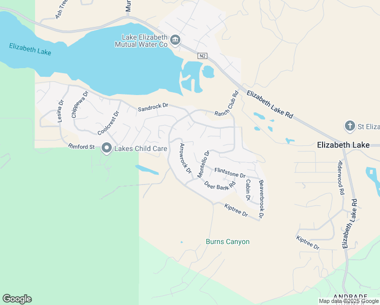 map of restaurants, bars, coffee shops, grocery stores, and more near 14766 Flintstone Drive in Lake Hughes