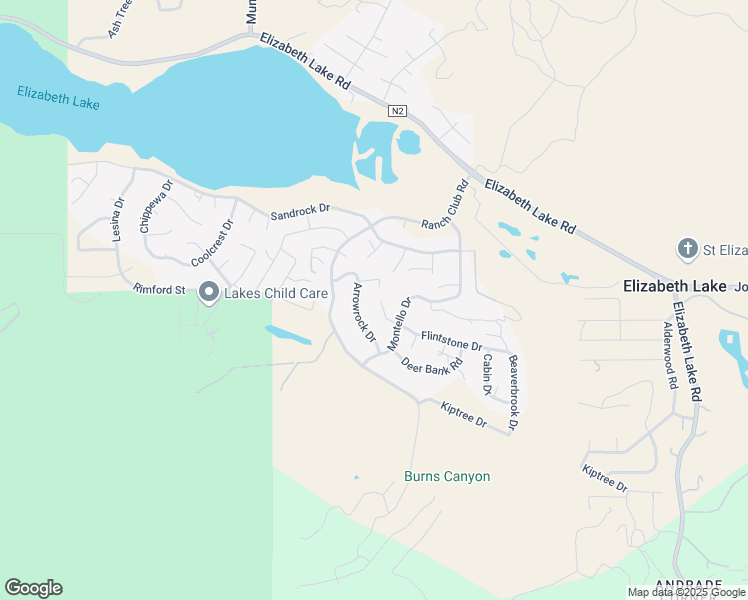 map of restaurants, bars, coffee shops, grocery stores, and more near 14766 Flintstone Drive in Lake Hughes