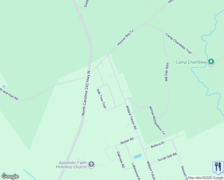 map of restaurants, bars, coffee shops, grocery stores, and more near 505 Oak Tree Trail in Elizabethtown
