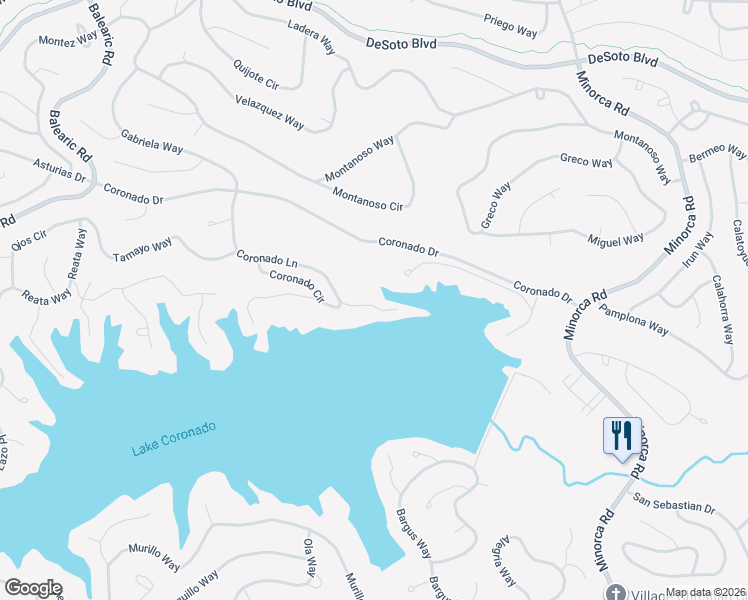map of restaurants, bars, coffee shops, grocery stores, and more near 49 Coronado Lane in Hot Springs Village