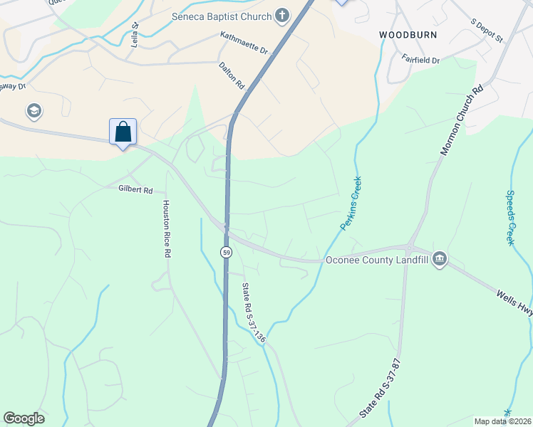 map of restaurants, bars, coffee shops, grocery stores, and more near 15250 Wells Highway in Seneca