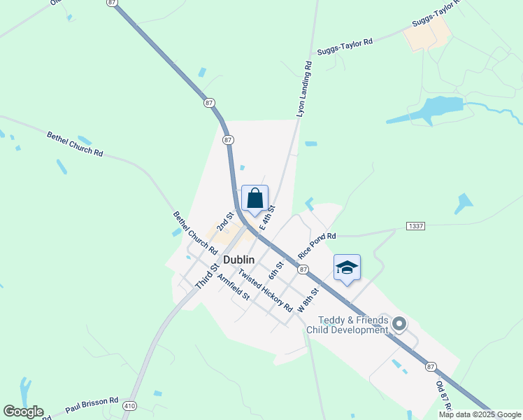 map of restaurants, bars, coffee shops, grocery stores, and more near Hursey Street in Butters