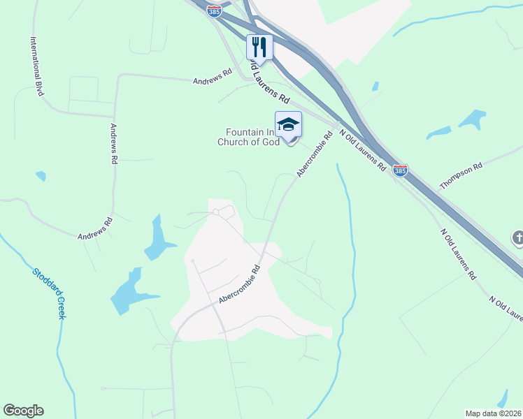 map of restaurants, bars, coffee shops, grocery stores, and more near 101-197 State Road S-30-730 in Fountain Inn