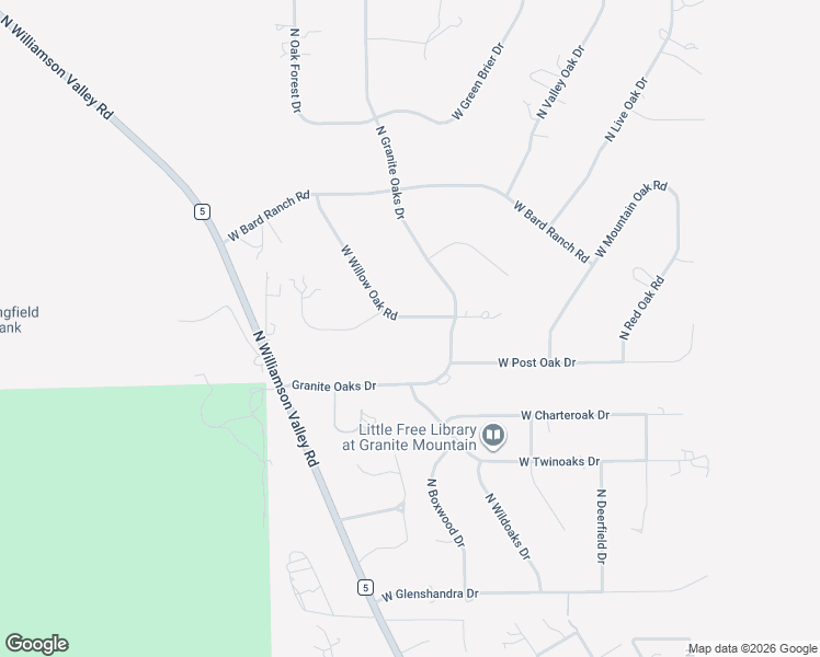 map of restaurants, bars, coffee shops, grocery stores, and more near 2655 West Willow Oak Road in Prescott