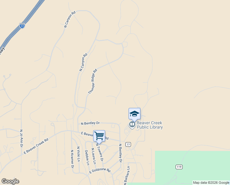 map of restaurants, bars, coffee shops, grocery stores, and more near 4780 East Sedona View Circle in Lake Montezuma