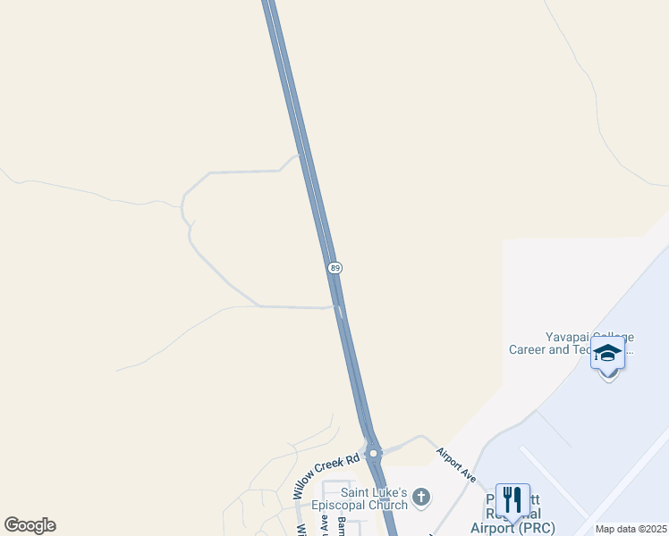map of restaurants, bars, coffee shops, grocery stores, and more near 8101 State Highway 89 in Prescott