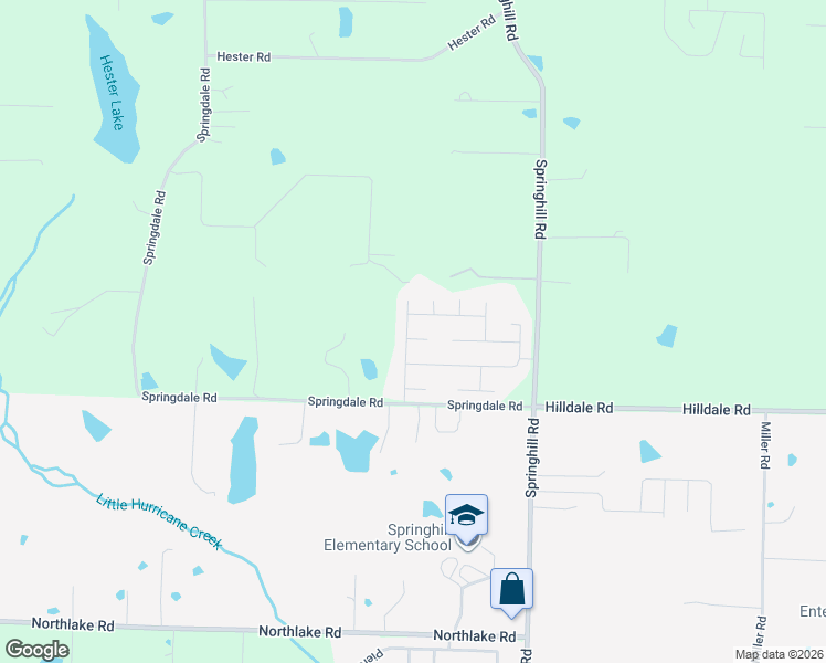 map of restaurants, bars, coffee shops, grocery stores, and more near 2813 Carbine Cove in Alexander