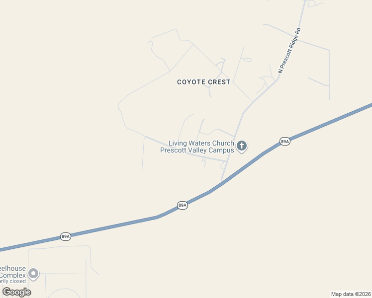 map of restaurants, bars, coffee shops, grocery stores, and more near 8183 North Blessing Lane in Prescott Valley