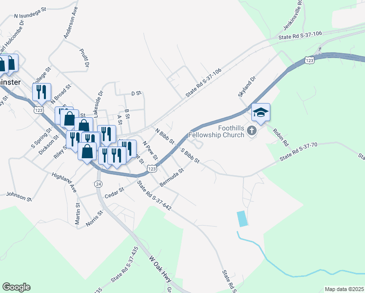 map of restaurants, bars, coffee shops, grocery stores, and more near 1600 East Main Street in Westminster