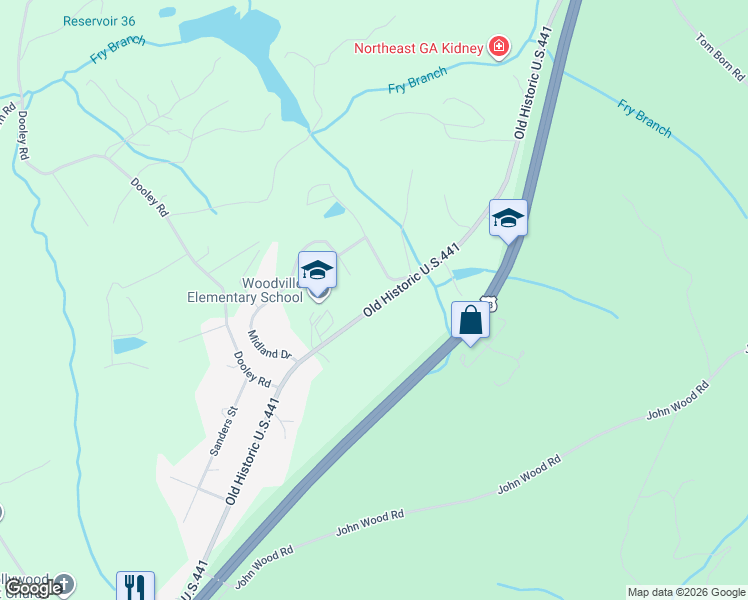 map of restaurants, bars, coffee shops, grocery stores, and more near 115 Middleton Place in Clarkesville