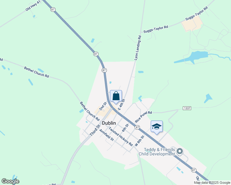 map of restaurants, bars, coffee shops, grocery stores, and more near in Bladenboro