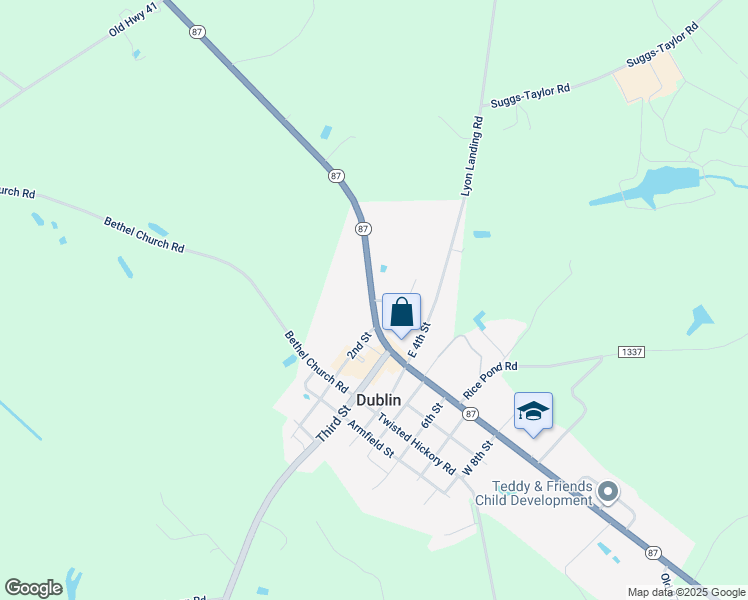 map of restaurants, bars, coffee shops, grocery stores, and more near Hursey Street in Butters