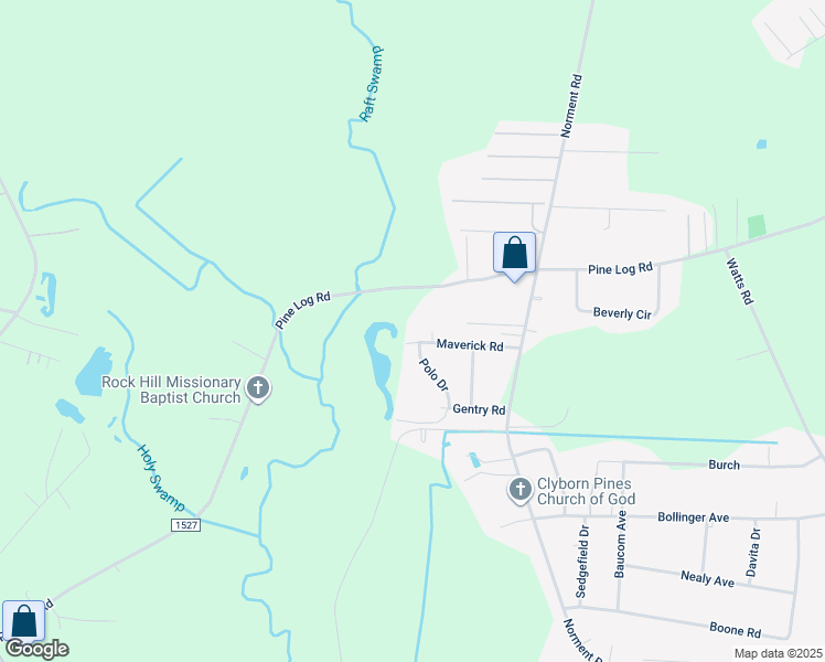 map of restaurants, bars, coffee shops, grocery stores, and more near 240 Maverick Road in Lumberton