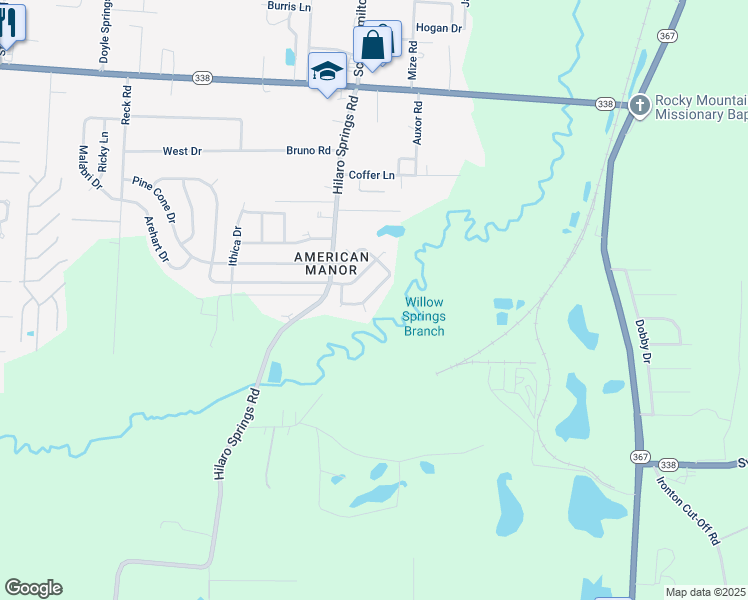 map of restaurants, bars, coffee shops, grocery stores, and more near 3415 Pinewood Loop in Little Rock