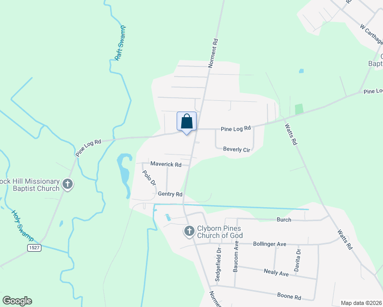 map of restaurants, bars, coffee shops, grocery stores, and more near 34 Valtlee Drive in Lumberton