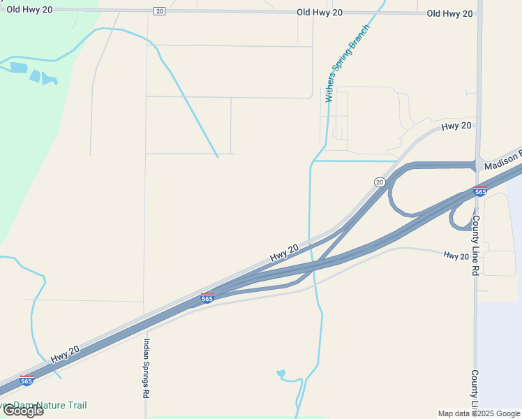 map of restaurants, bars, coffee shops, grocery stores, and more near I-565 County Line Road in Madison