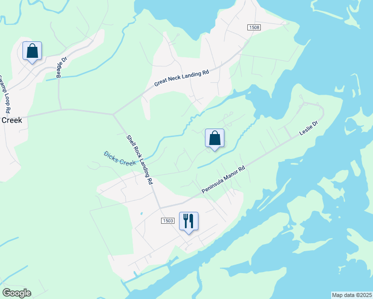 map of restaurants, bars, coffee shops, grocery stores, and more near 157 Oyster Lane in Hubert